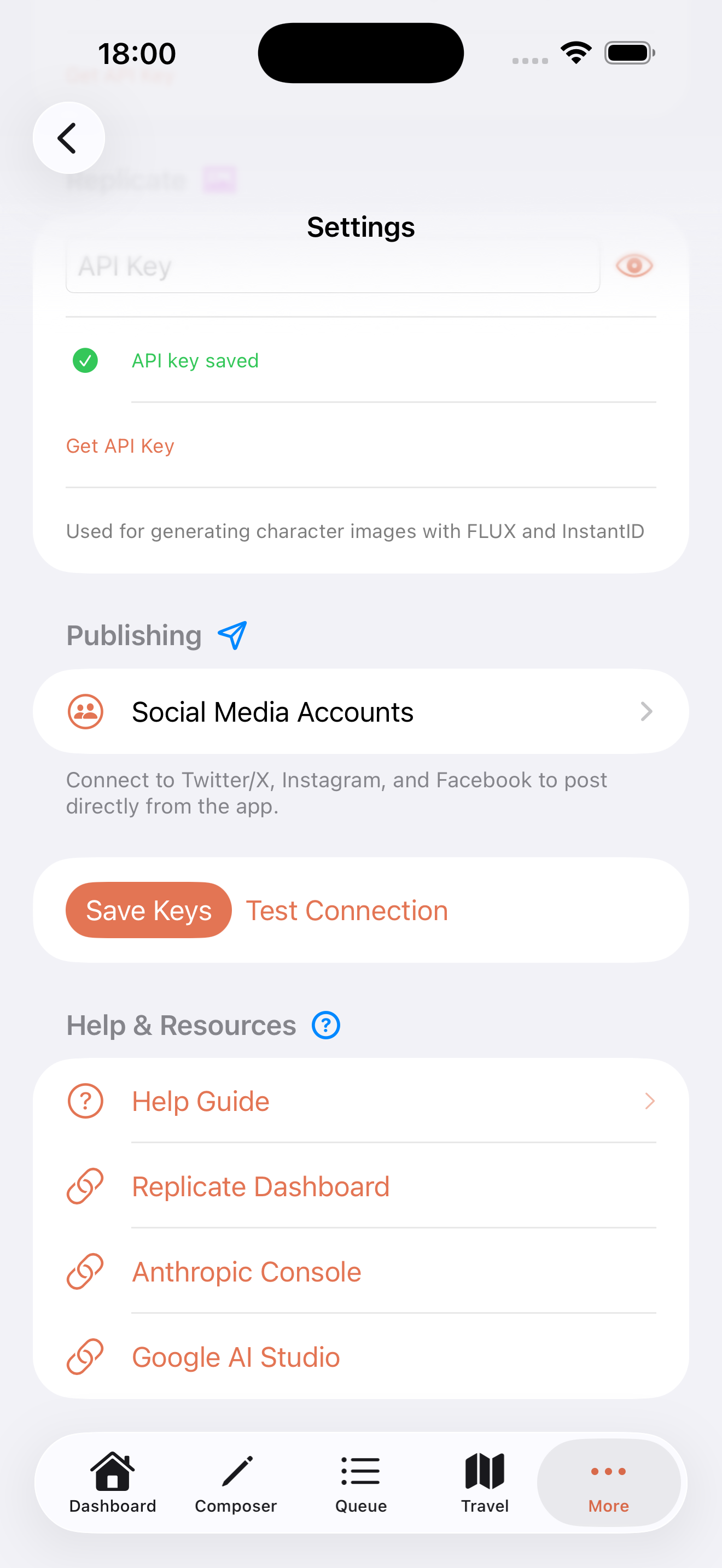 Publishing and social media configuration