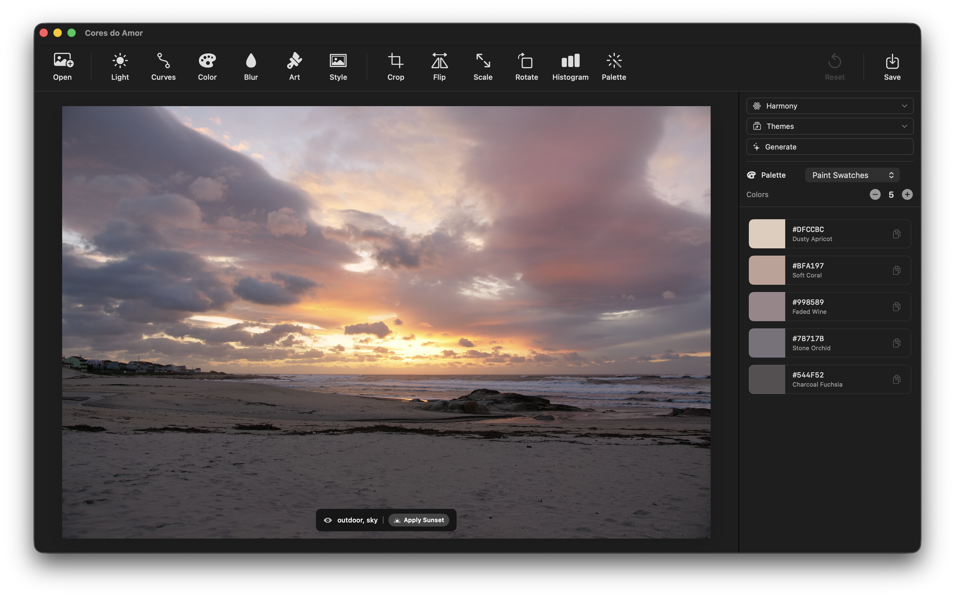 Cores do Amor - Color Palette Extraction App